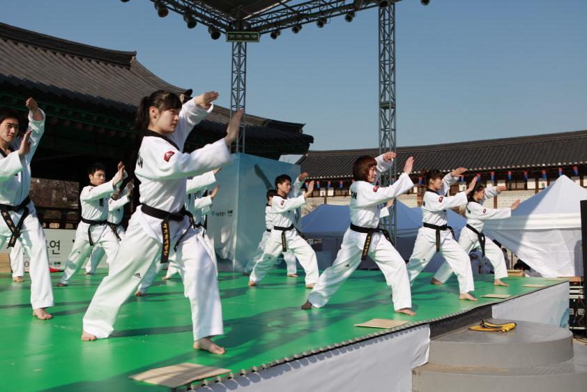  지난 7일 남산골 한옥마을 천우각에서  '2012 태권도 시범공연' 개막식이 열렸다.
